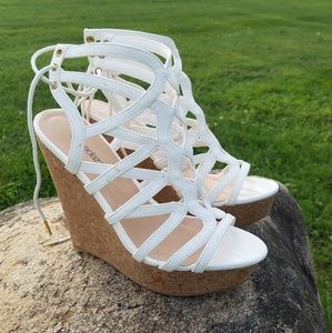 White Wedge heel shoes by Shoe Dazzle
